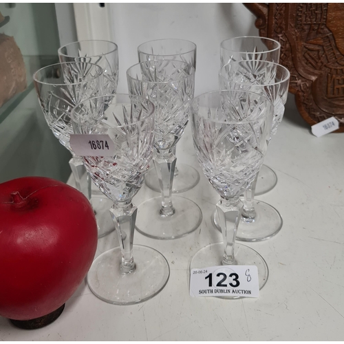 123 - A lot of eight gorgeous Galway Crystal  glasses. All in good condition.