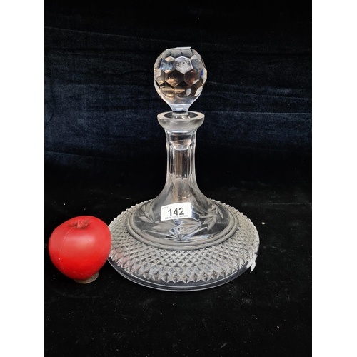 142 - An elegant Galway Crystal decanter with stopper