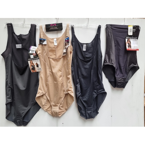 363 - A lot of four womens shapewear pieces all brand new with tags. Including Miraclesuit extra firm cont... 