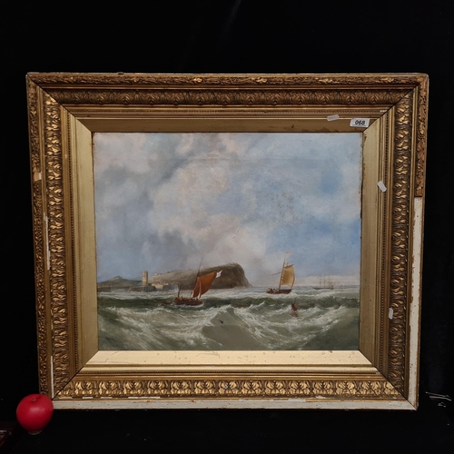 68 - Star Lot: A very large original 'John Wilson Carmichael' mid 19th century oil on canvas painting. Fe... 