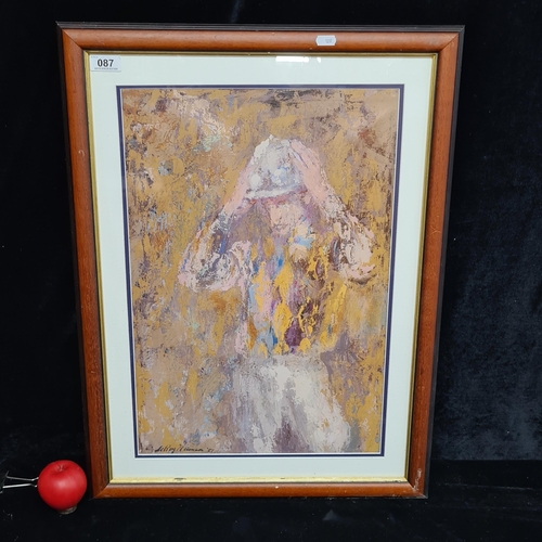 87 - A large print of a 'LeRoy Neiman' painting titled 'Bill Hartack, Jockey'. Housed in a wooden gilt fr... 