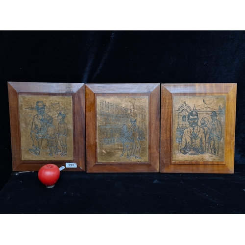 95 - Star Lot : Three original copper plates for etching. Features Leopold Bloom the fictional character ... 