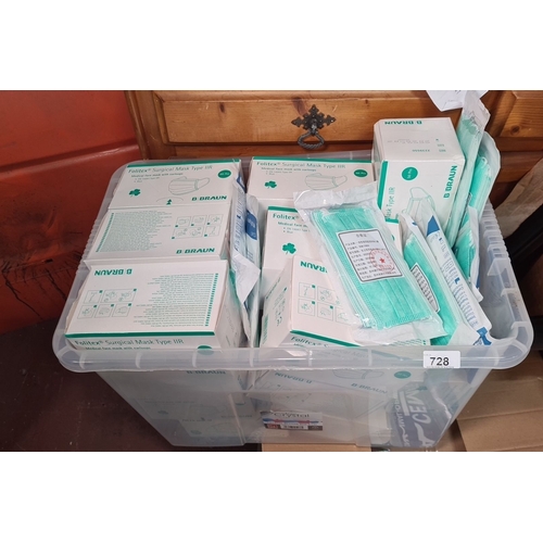 728 - A very large  box of of Folitex medical face masks with ear loops. EN 14683 Type IIR. Over 1000 mask... 