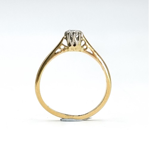 3 - Star Lot : An 18 carat gold/platinum diamond ring. Est. weight of diamonds - 0.25 carats. Weight - 1... 