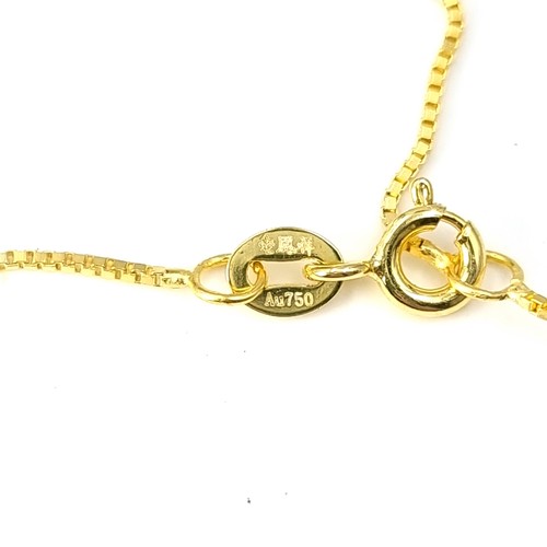 36 - A gold necklace marked AU750 (18 carat gold). Length - 44 cms. Weight - 1.79 grams.