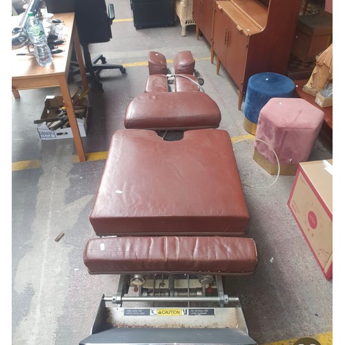 1228 - An interesting lot a pair of 1970s Zenith electrical chiropractic beds, With heavy metal bases and m... 