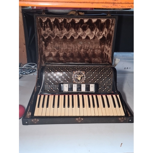 417 - Super Star Lot: A unique Ranco Antonio Supervox 120 Bass Accordion with lined hard carry case. This ... 