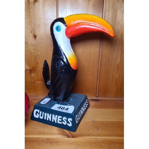 464 - A heavy cast iron Guinness Toucan Figurine. 10-inch, hand-painted with base marked 'Shannon.'