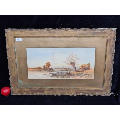 87 - A super L. Wilton (English, 19th Century) antique watercolour on paper painting. Features a landscap... 