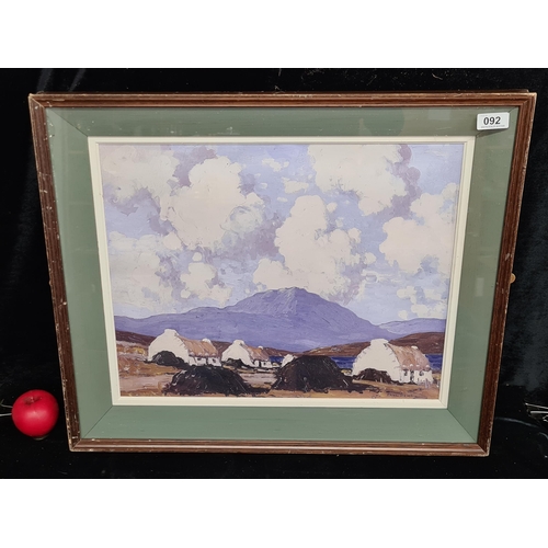 92 - A large print of a Paul Henry painting titled 'West of Ireland'. Features the titular. Housed in a w... 