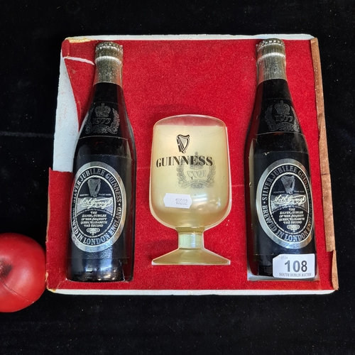 108 - A vintage commemorative silver jubilee Guinness set for Her Queen Majesty the Second dating to 1977.... 