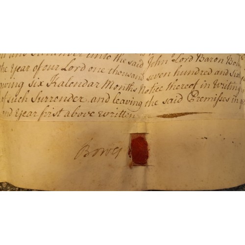 348 - Star Lot: A 1764 rare Irish important indenture. 
BOWLES (John, Baron of Conlyon, 1690-1767, Attorne... 