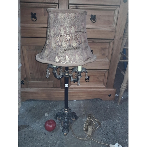 1012 - An eccentric table lamp featuring sun light catchers and paisley like motif lamp shade. Nice weight ... 