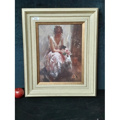 975 - A high quality giclee print of an original oil painting titled 'Una Rosa' by Nydia Lozano. Housed in... 