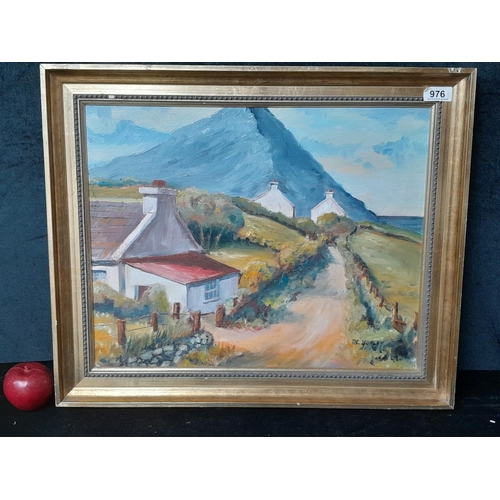 976 - Star Lot: A delightful original oil on canvas painting. Features a Countryside Irish landscape with ... 