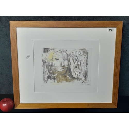 984 - A limited edition 1326/3000 print of an original Henry Moore lithographic print titled 'Two Female H... 