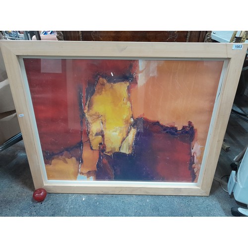 1003 - A very large print of an original abstract painting titled ' Orkis Bourbon' by Daniel Marchi. Housed... 