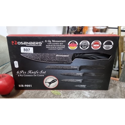 807 - Rosenberg 6 pcs Knife Set model RB-9001. These items feature non-stick coated blades. The set includ... 