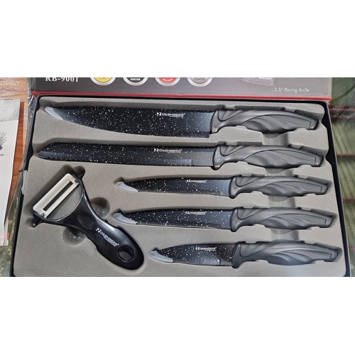 807 - Rosenberg 6 pcs Knife Set model RB-9001. These items feature non-stick coated blades. The set includ... 