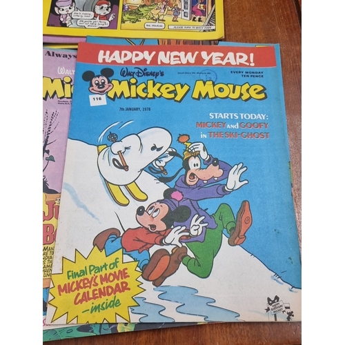 824 - Collection of 15 Walt Disney's Mickey Mouse comics, dated from the 1970s. Includes early editions an... 