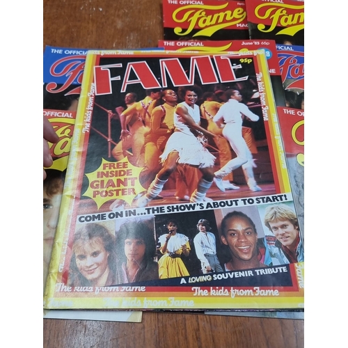 831 - Set of 11 The Official Fame Magazines. Includes issues from June 1983 to October 1983. Contains arti... 