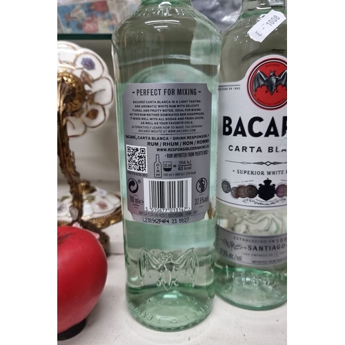 875 - Two 700ml bottles of Bacardi Carta Blanca Superior White Rum, 37.5% ABV.