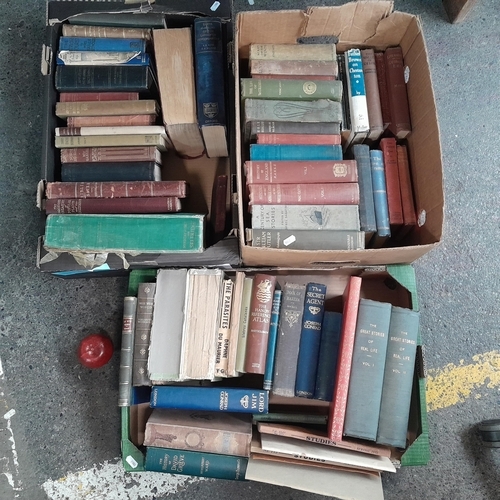 1045 - Three boxes of antique books and ephemera.