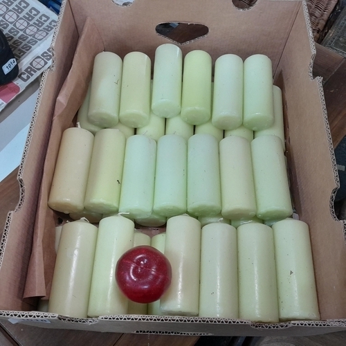 1018 - A large box comprising of 40 6x2 pillar candles.