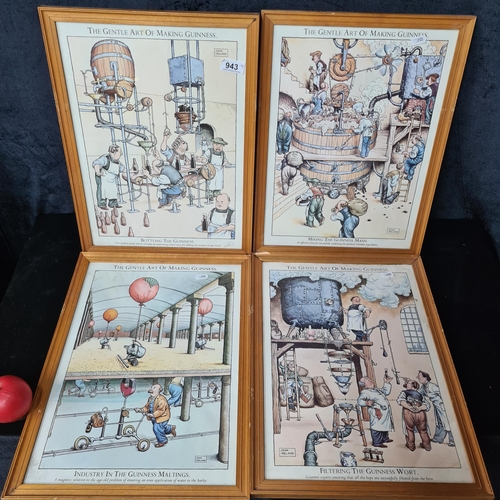 943 - A genuine set of four humorous Guinness prints titled 