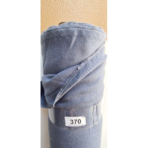 370 - A large bolt / roll of hardwearing furniture upholstery fabric in cornflour blue. Ideal for re-uphol... 