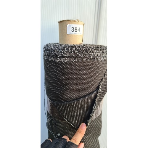 384 - A large bolt / roll of furniture upholstery fabric in hand wearing black finish. Ideal for re-uphols... 