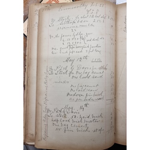 148 - An antique 1884 Enniscorthy Accounts large ledger book covering day today business, stock and employ... 