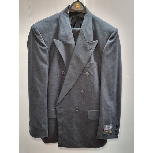 342 - A fabulous Hardy Amies mens double breasted suit with patterned waist coat. Suit is 100% wool, waist... 