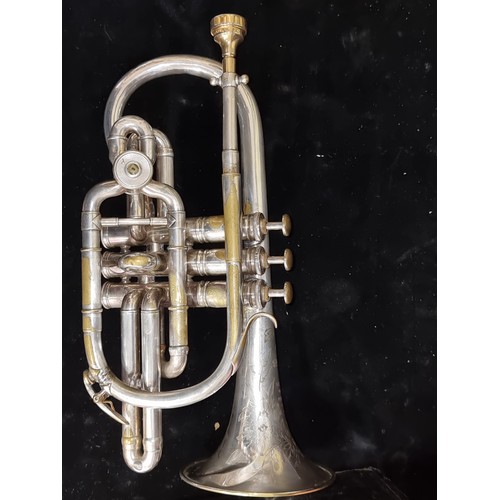 202 - An excellent British made Besson & Co. trumpet held in a fully lined hard shell travel case.