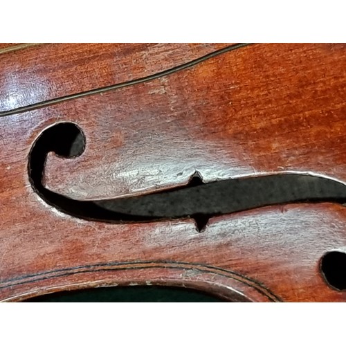 203 - A superb antique willow violin, stroll, fingerboard and tail piece all in very good condition. Comes... 