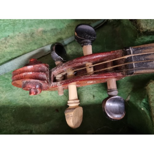 203 - A superb antique willow violin, stroll, fingerboard and tail piece all in very good condition. Comes... 