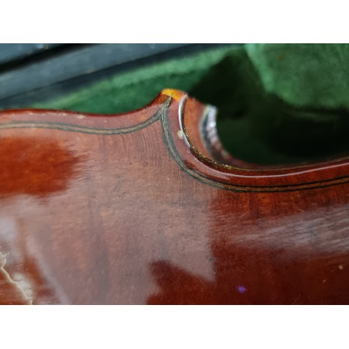 203 - A superb antique willow violin, stroll, fingerboard and tail piece all in very good condition. Comes... 