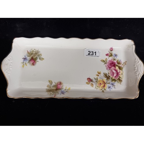 231 - Two vintage porcelain serving trays in the Old Foley pattern by James Kent England.