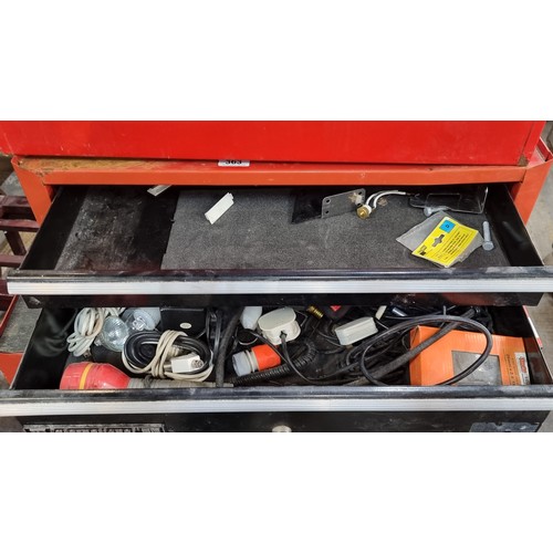 363 - An SPG International metal heavy duty 2 drawer unit. Containing of miscellaneous tools unchecked.