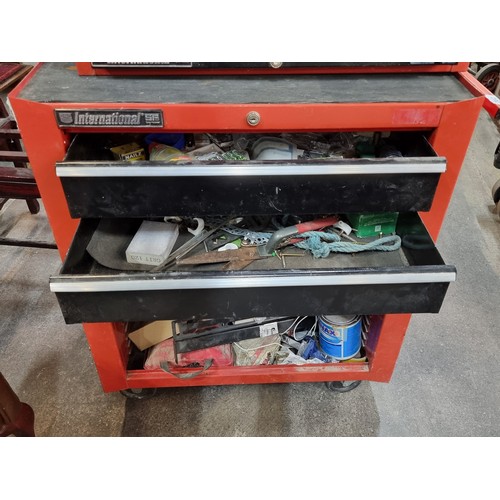 362 - Star Lot : An SPG International heavy duty portable tool cabinet with three interior drawers and an ... 