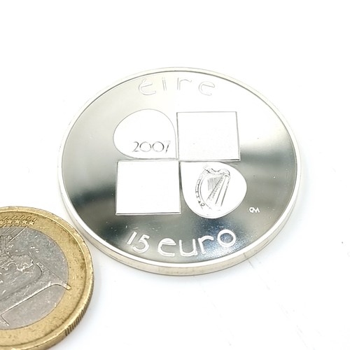 2 - A sterling silver proof 15 euro coin. Issued by the Central Bank of Ireland. Weight - 21 grams. Of a... 