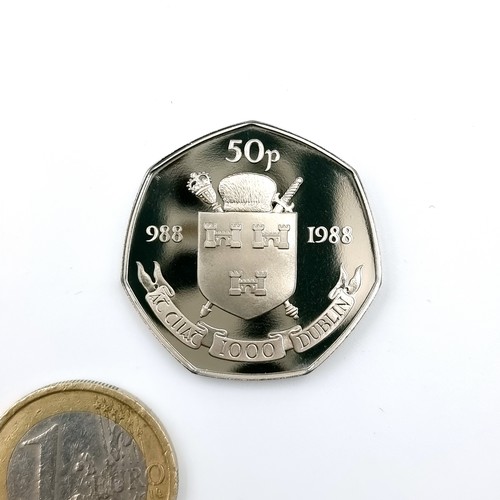 536 - A 50 pence coin struck to celebrate the Dublin Millennium. Coin proof encapsulated of a limited edit... 