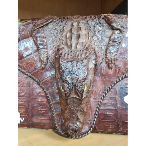 911 - A very unusual alligator taxidermy handbag.