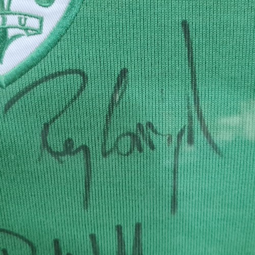 1005 - Star Lot: A very large framed early 2000's signed Irish rugby jersey. Brian O'Driscoll and Paul O'Co... 