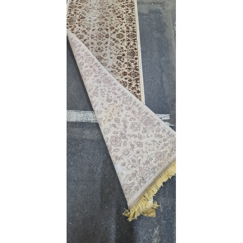 1011 - Star Lot : A very soft Belgian Floor rug /runner. Lovely cream muted colours and in every good condi... 