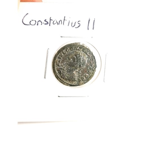 1066 - A collection of 13 roman coins. Including three card examples, two with the emperor Constantias II.