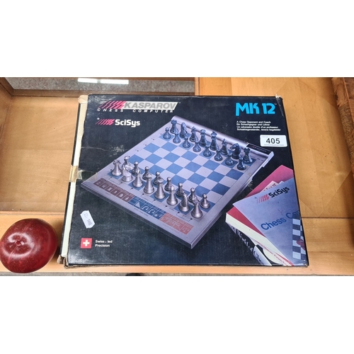 405 - Kasparov SciSys Chess Computer MK 12, complete with box and manual.