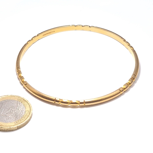 53 - Super Star Lot : A heavy nine carat gold 375 bracelet bangle. Internal dimensions 6.5cm diameter. We... 