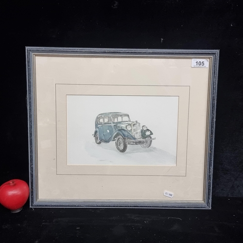 105 - An original watercolour on paper painting featuring a classic car. Signed 'Mariek Greene' within pai... 