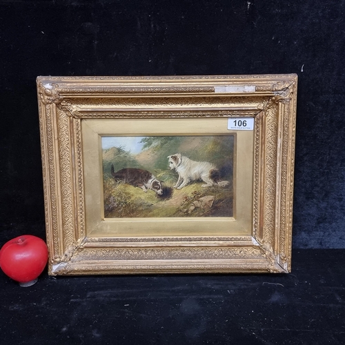 106 - Star Lot: A very fine 19th century antique oil on board painting after George Armfield (British, b.1... 